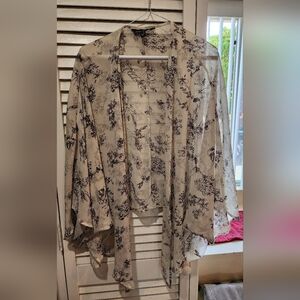Floral Sheer Kimono Cardigan XL